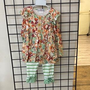Floral and Striped Kids Matching Set
